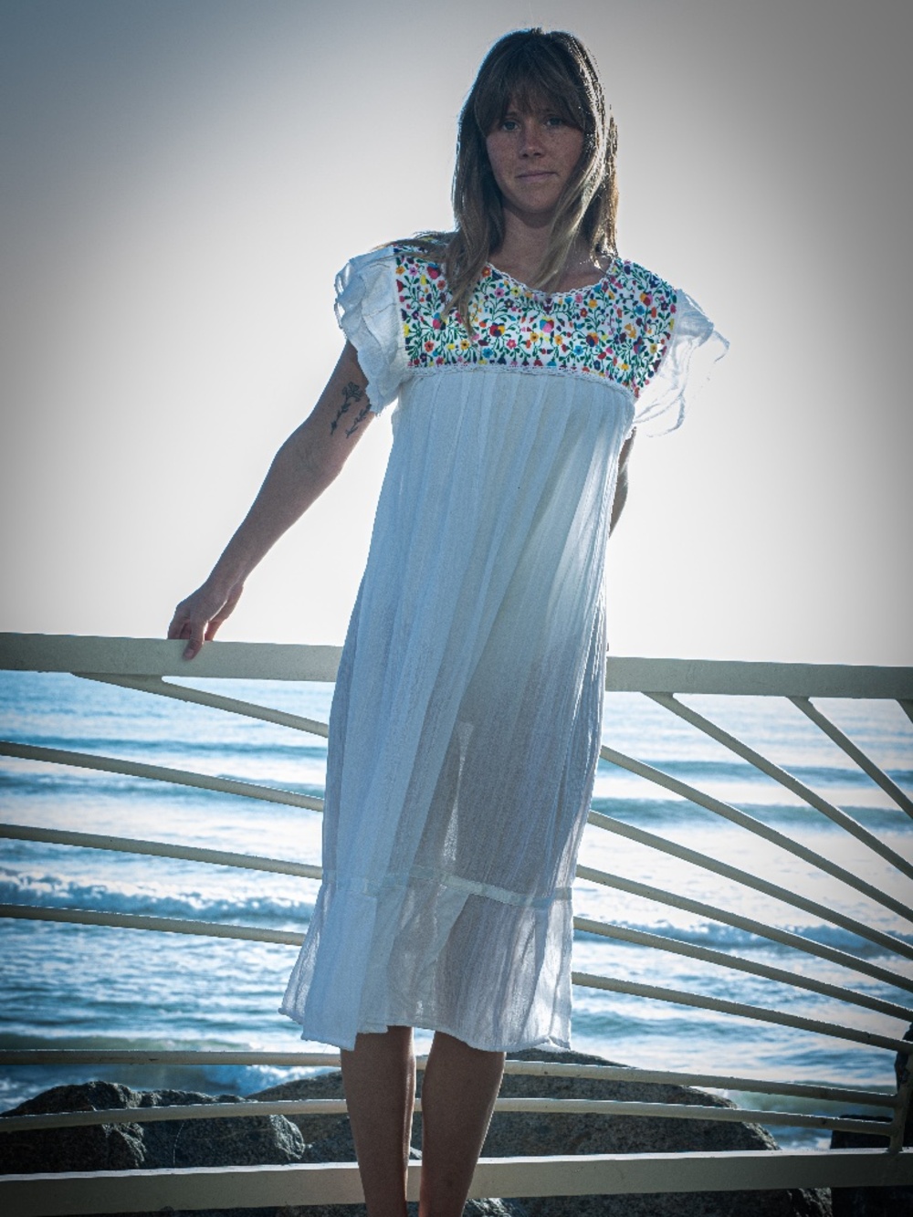 Vintage White Floral Dress